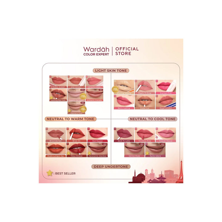 Wardah Colorfit Last All Day Lip Paint 21 Venice Muse 4,2 g (NEW)