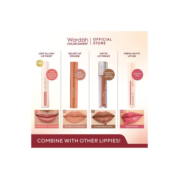 Wardah Colorfit Last All Day Lip Paint 21 Venice Muse 4,2 g (NEW)