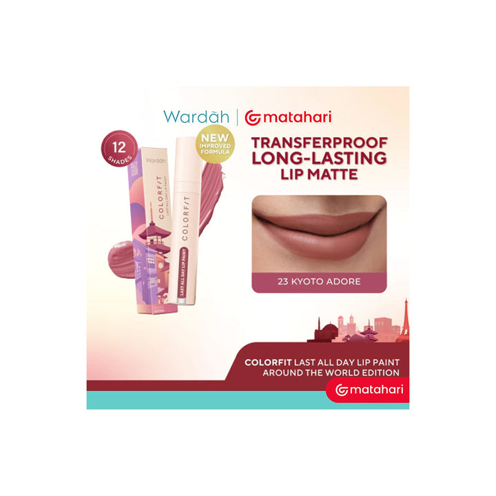 Wardah Colorfit Last All Day Lip Paint 23 Kyoto Adore 4,2 g (NEW)