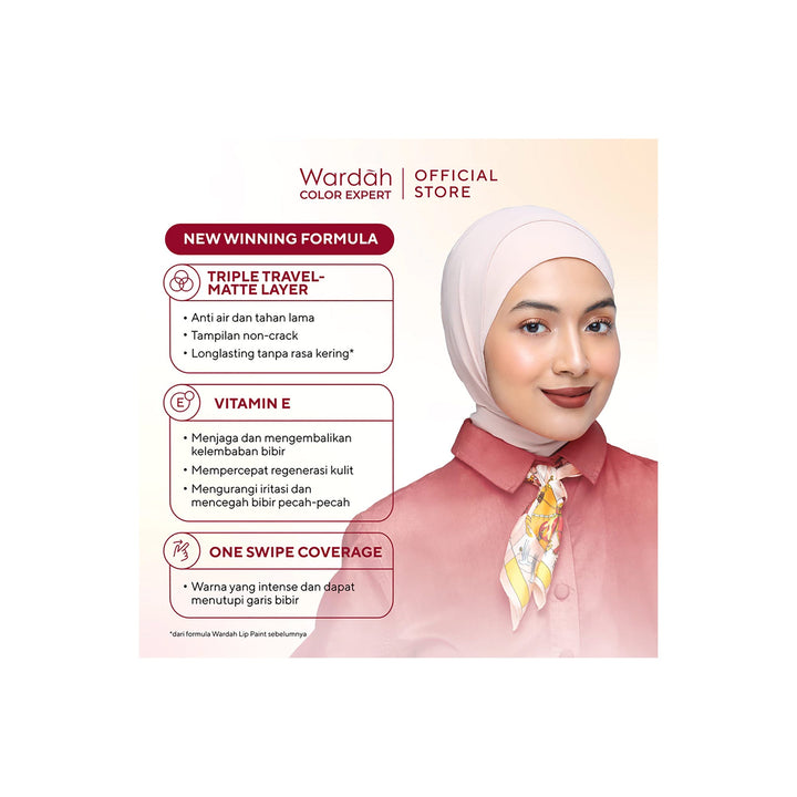 Wardah Colorfit Last All Day Lip Paint 23 Kyoto Adore 4,2 g (NEW)