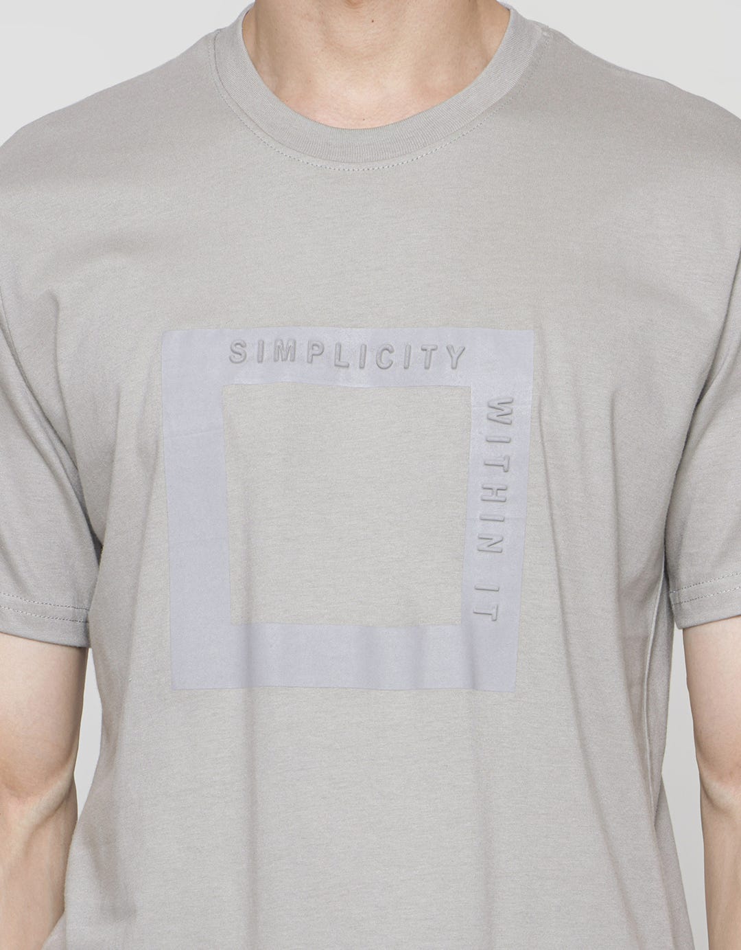 Details Short Sleeve T-Shirt Emboss Square