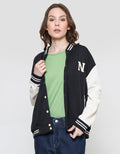 Nevada Solid Varsity Jaket Wanita