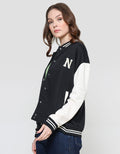 Nevada Solid Varsity Jaket Wanita