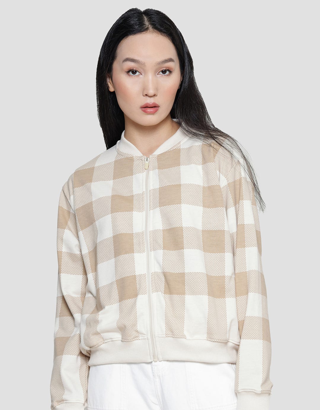 Nevada Checked Pattern Jaket Wanita