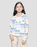 Nevada Sweater Full Print Wording With Stropper Anak Perempuan