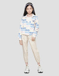 Nevada Sweater Full Print Wording With Stropper Anak Perempuan