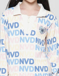 Nevada Sweater Full Print Wording With Stropper Anak Perempuan