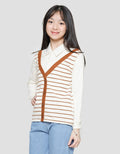 Nevada Hundstooth Stripe Sweater Vest Anak Perempuan