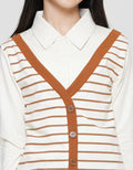 Nevada Hundstooth Stripe Sweater Vest Anak Perempuan