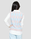 Nevada Houndstooth Diamond With Collar Sweater Anak Perempuan