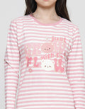 Nevada Print Stripe Just Bear Kaos Lengan Panjang Anak Perempuan