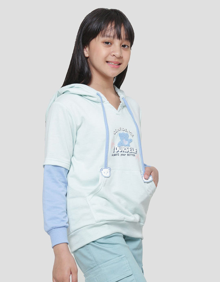Nevada Cut N Sewn Chenille Bear Sweater Hoodie Anak Perempuan