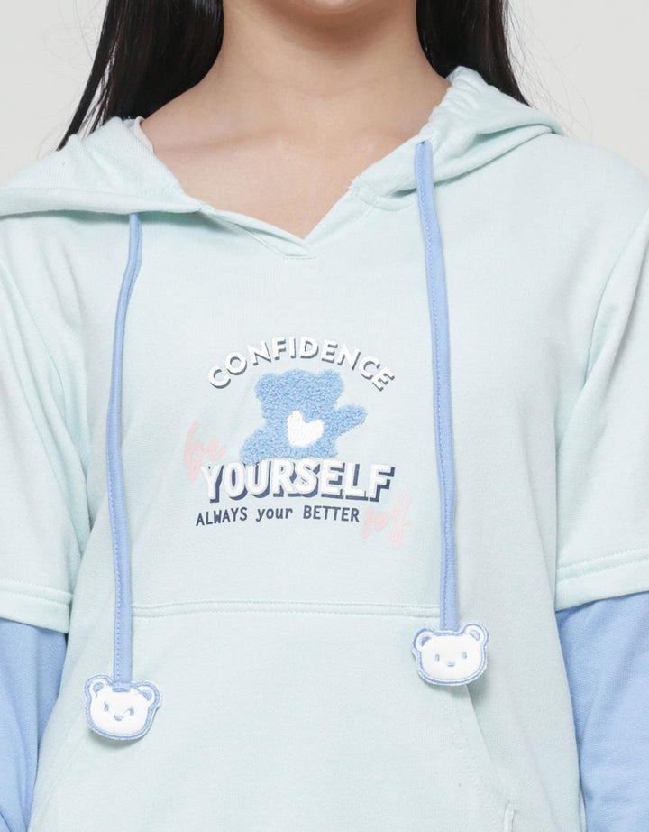 Nevada Cut N Sewn Chenille Bear Sweater Hoodie Anak Perempuan