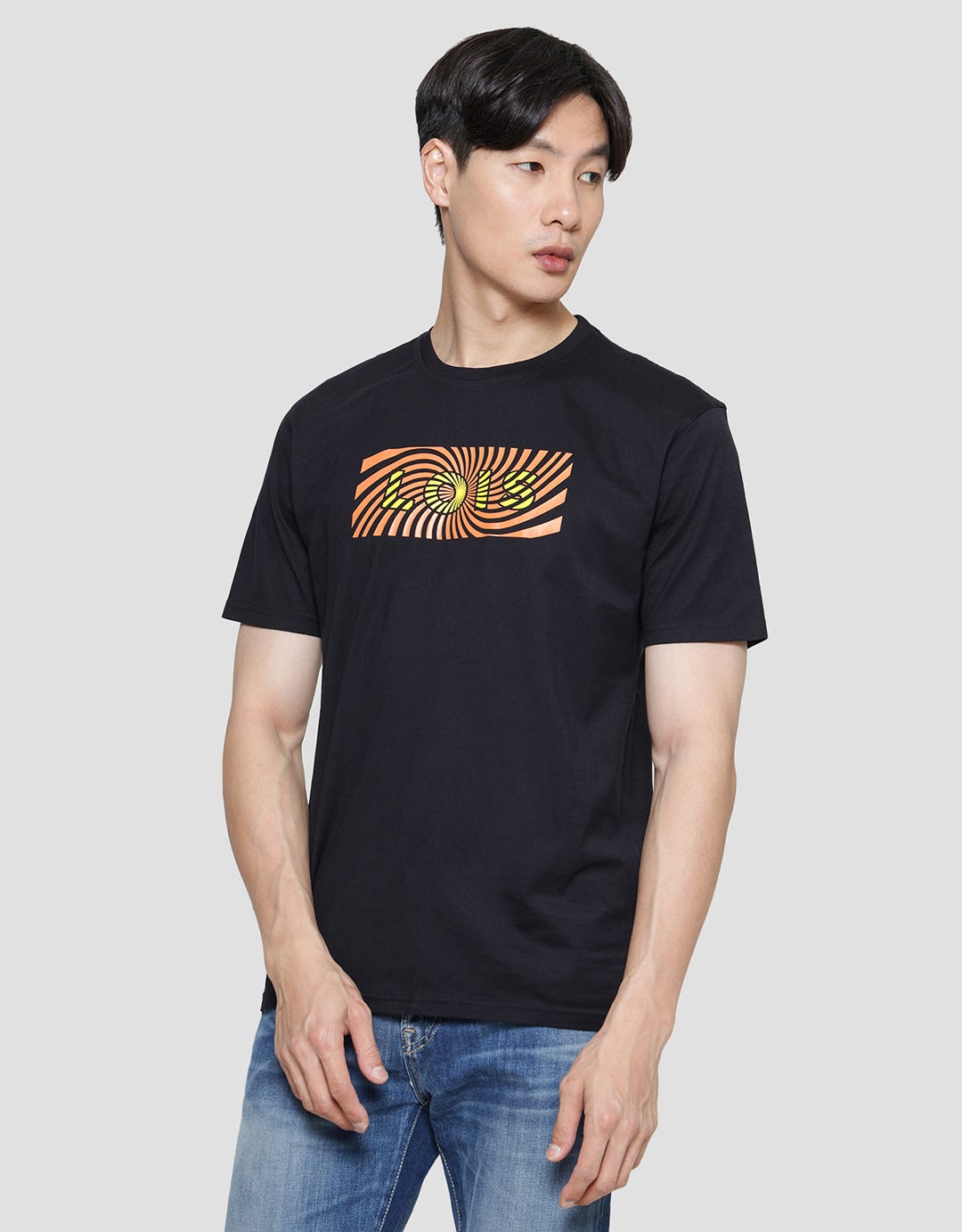 Lois Logo Casual Print Kaos Pria