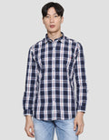 Lois Simply Check Print Kemeja Lengan Panjang Pria