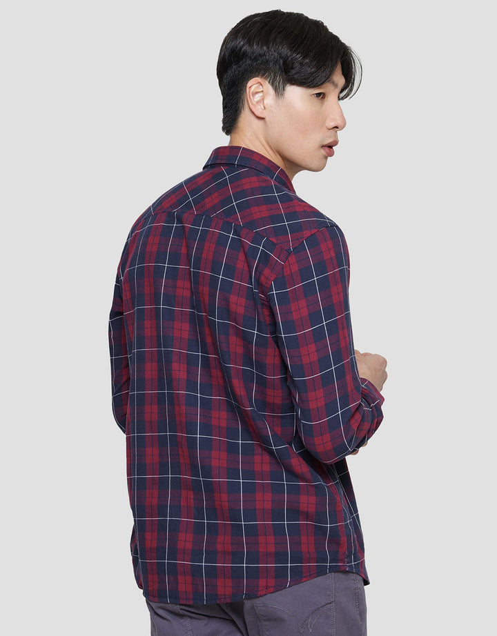 Lois Plaid Look Kemeja Lengan Panjang Pria