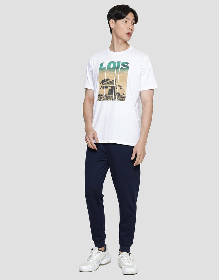 Lois Basic Casual Print Kaos Pria