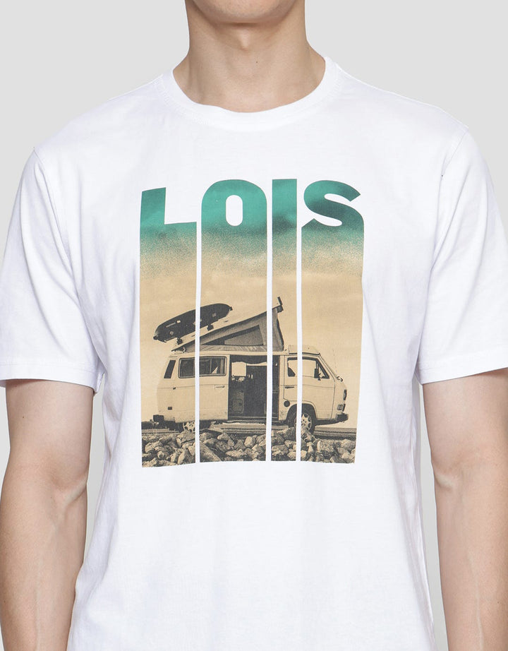 Lois Basic Casual Print Kaos Pria