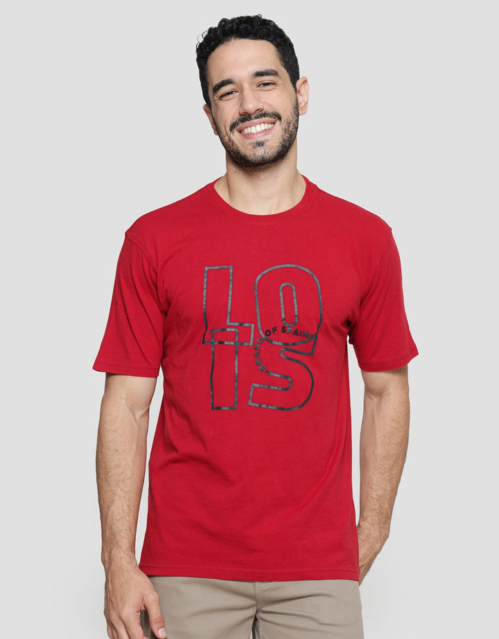 Lois Casual Print Kaos Lengan Pendek Pria