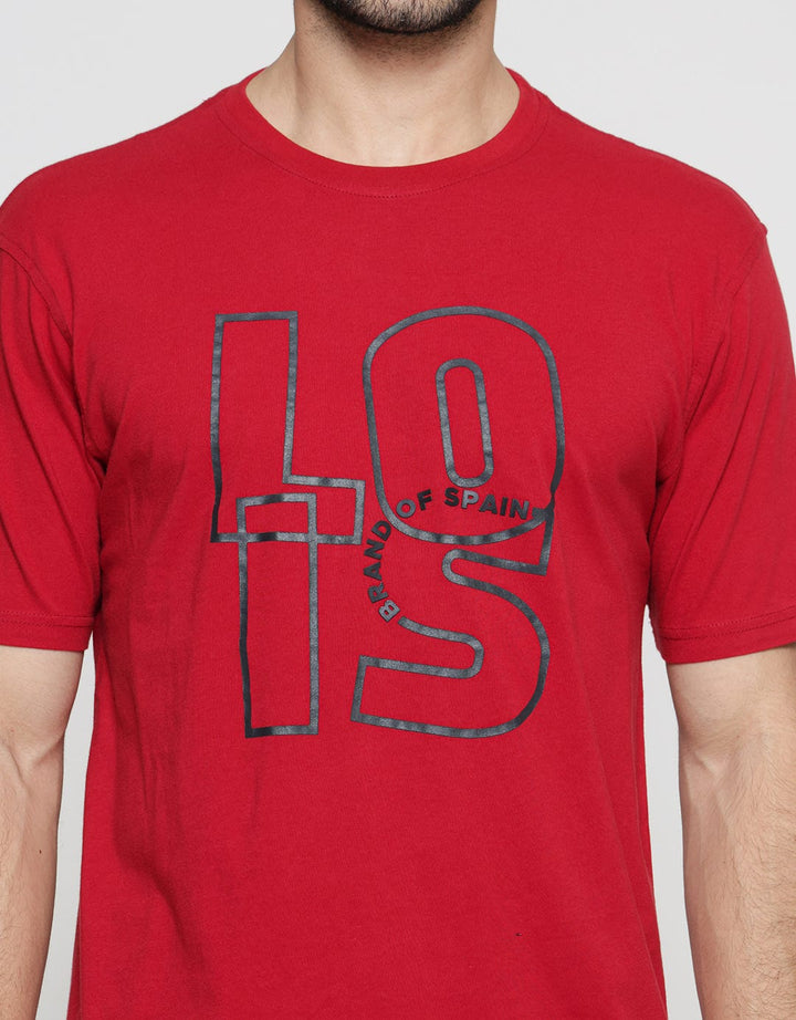 Lois Casual Print Kaos Lengan Pendek Pria