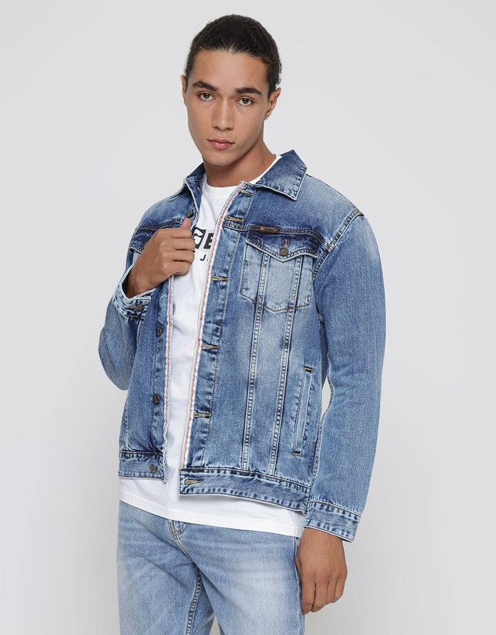 Lois Washed Accent Denim Jacket