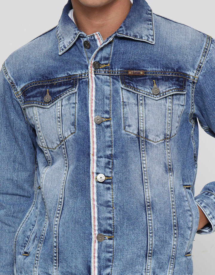 Lois Washed Accent Denim Jacket