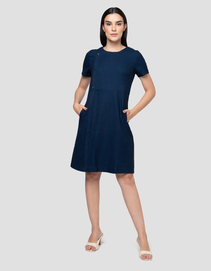Cardinal Femme Button Dress Wanita