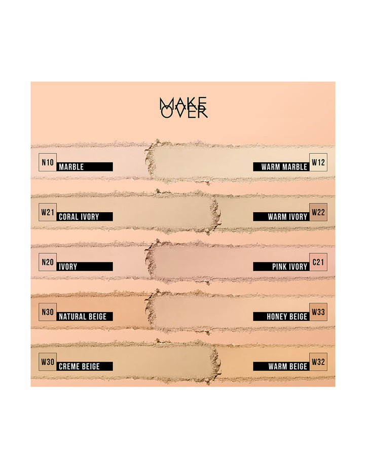 MAKE OVER Powerstay 24H Matte Powder Foundation W21 Coral Ivory 10 g