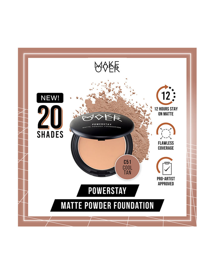 MAKE OVER Powerstay 24H Matte Powder Foundation C51 Cool Tan 10 g