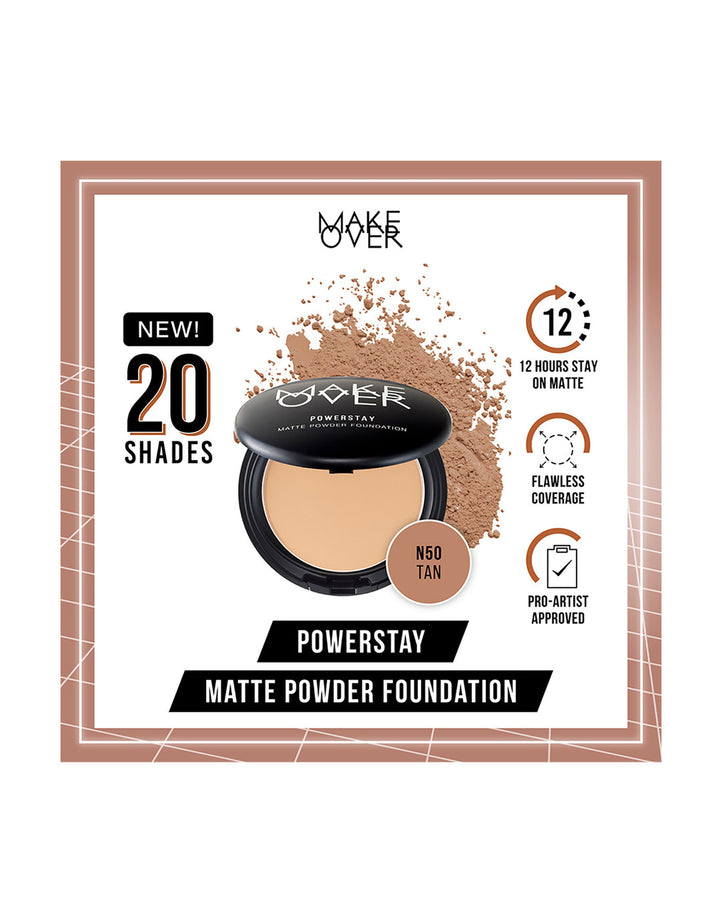 MAKE OVER Powerstay 24H Matte Powder Foundation N50 Tan 10 g