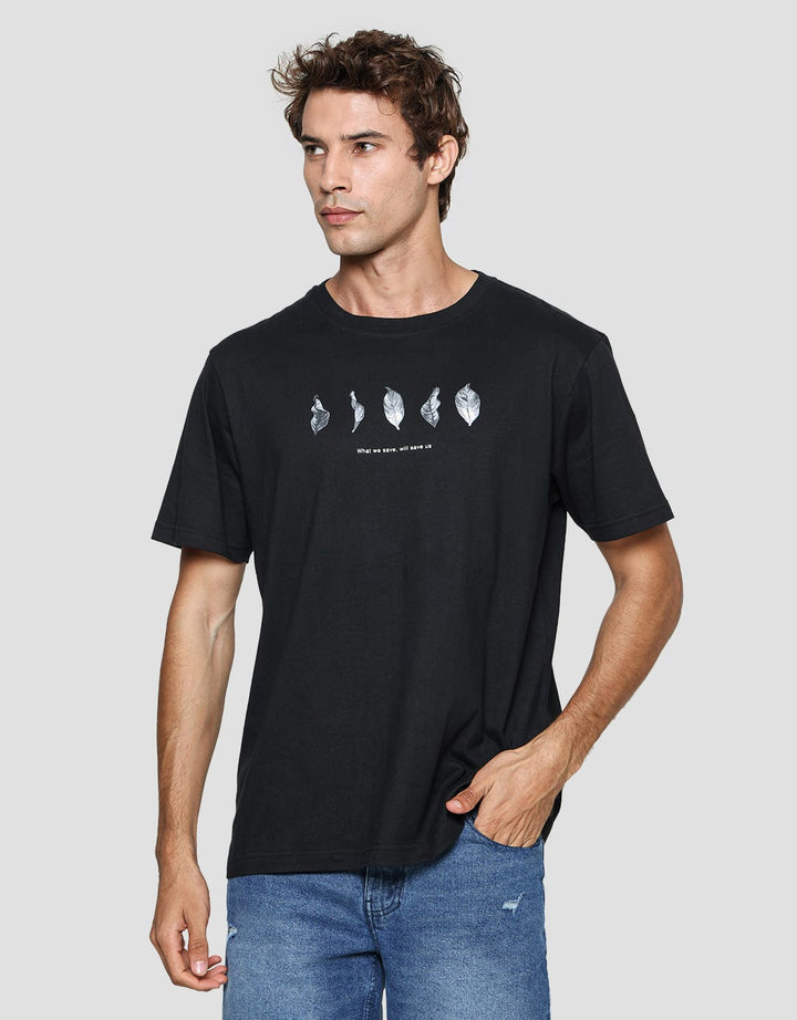 Nevada Men's Short Sleeve Leaf Print T-Shirt