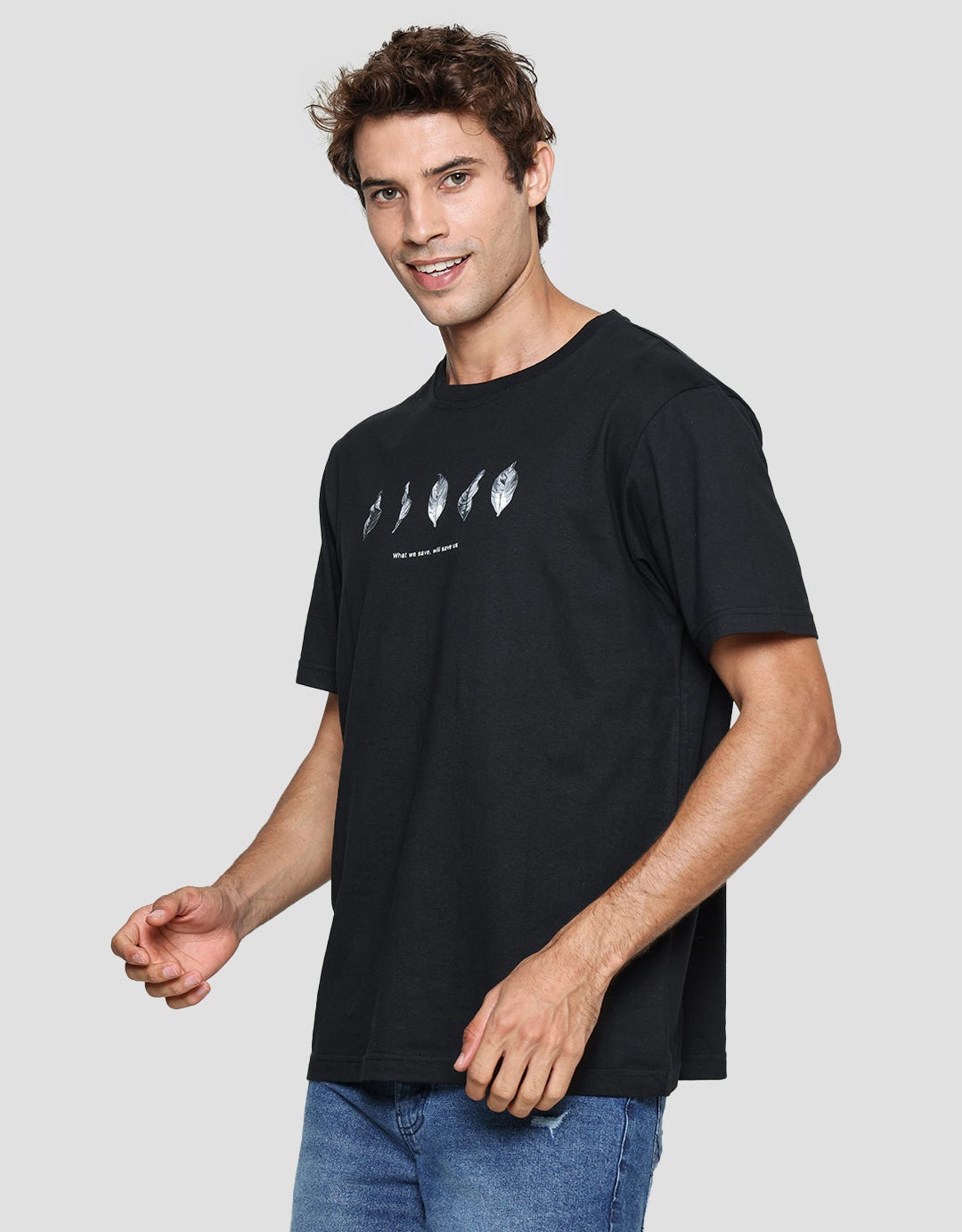 Nevada Men's Short Sleeve Leaf Print T-Shirt