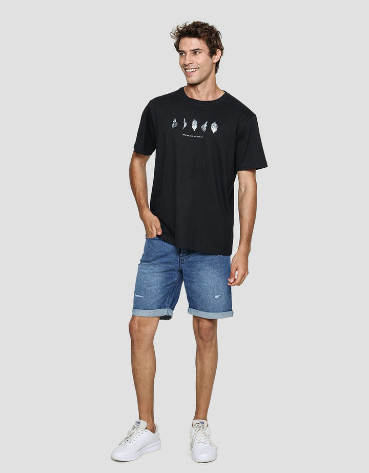 Nevada Men's Short Sleeve Leaf Print T-Shirt