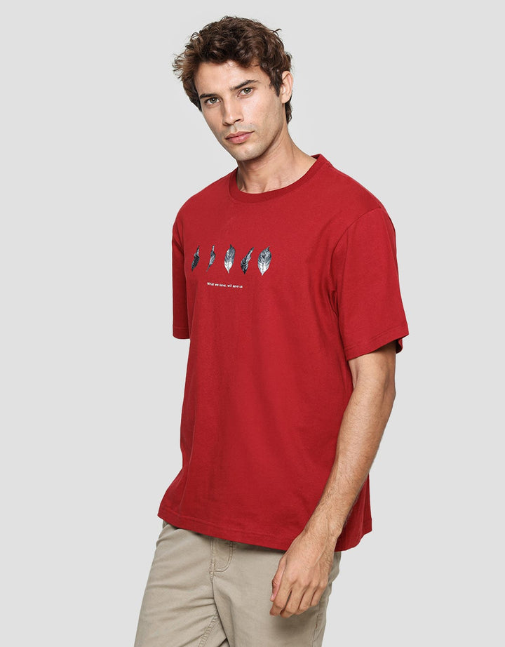 Nevada Kaos Lengan Pendek Pria Print Leaf