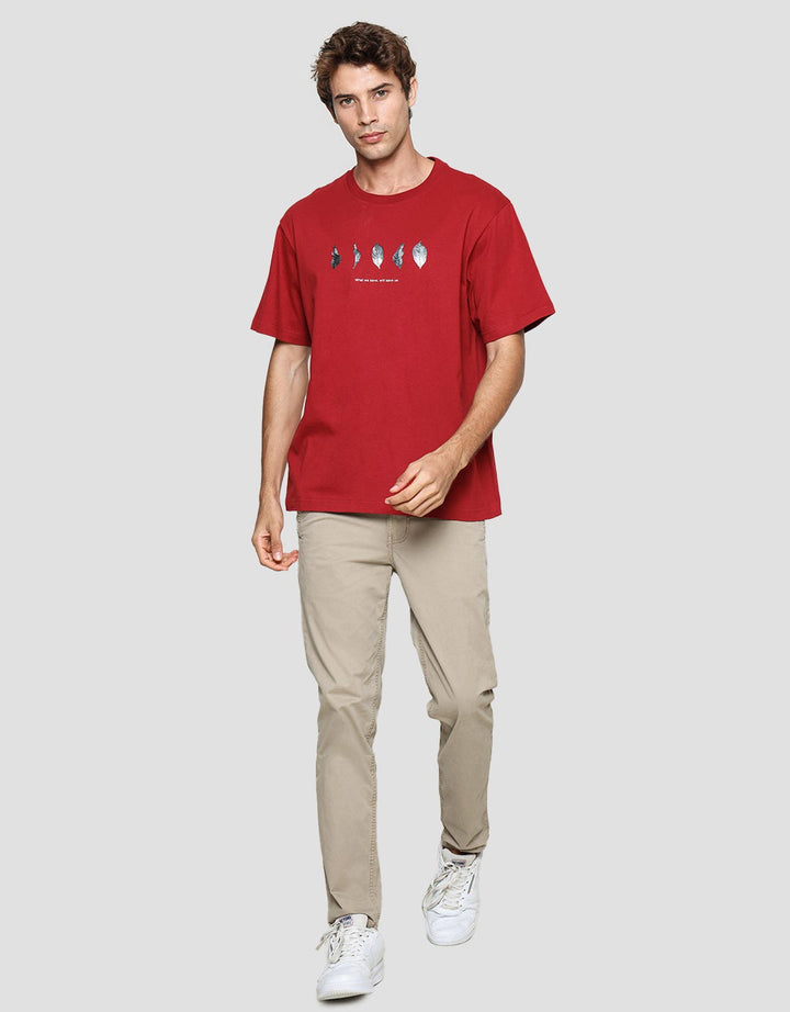 Nevada Kaos Lengan Pendek Pria Print Leaf