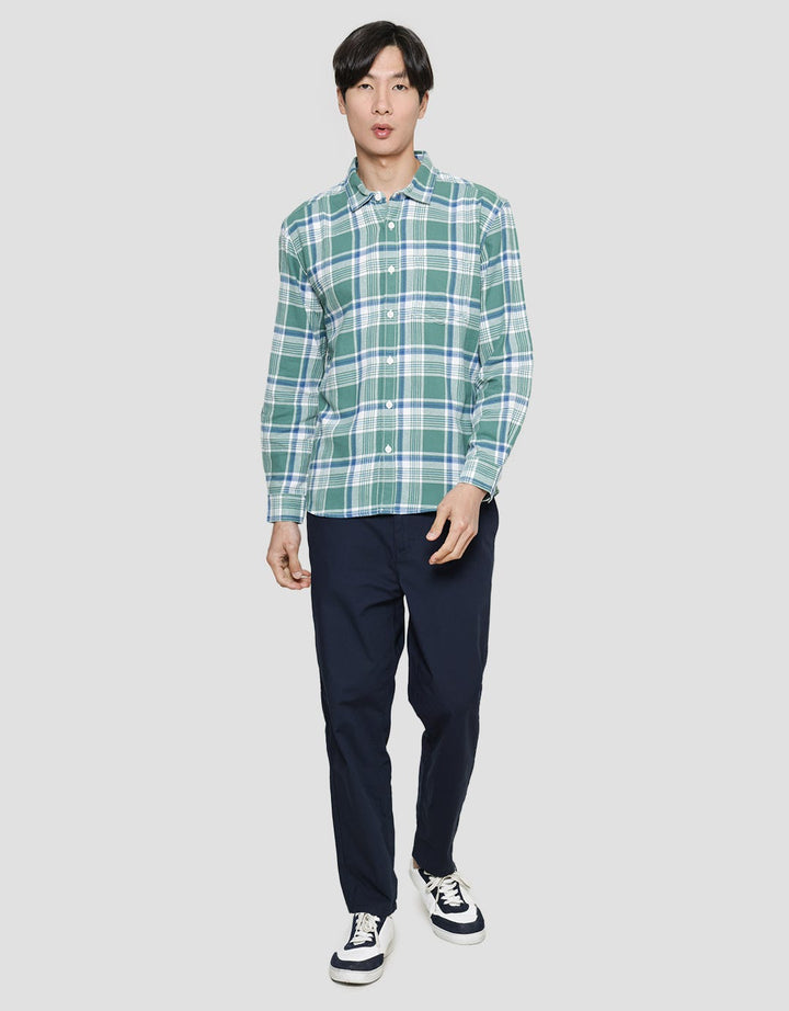 Nevada Checked Flannel Kemeja Lengan Panjang Pria