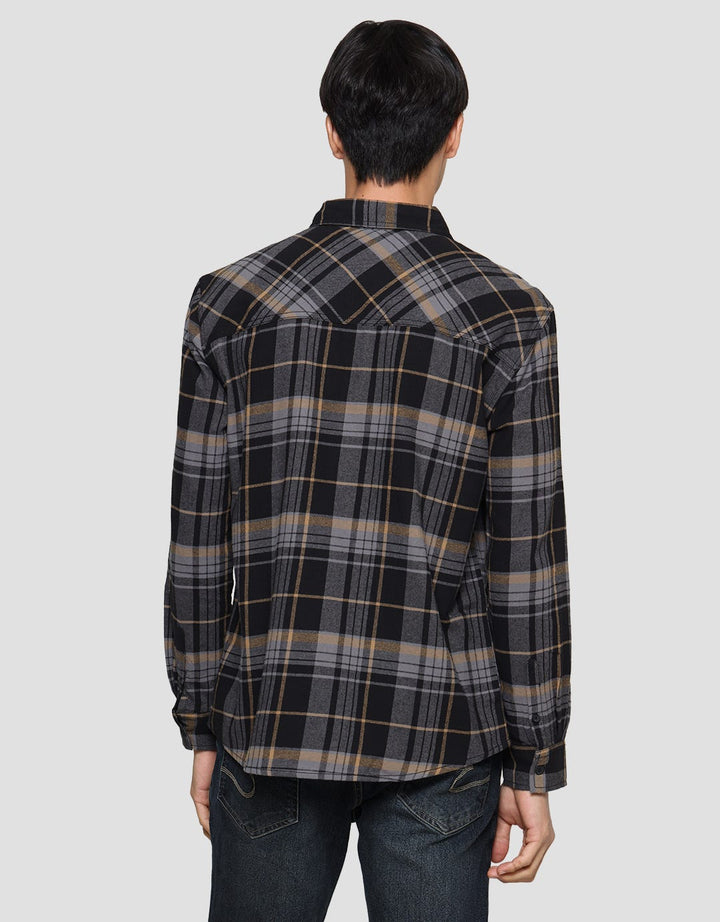 Nevada Kmls063 Checked Flannel Kemeja Pria