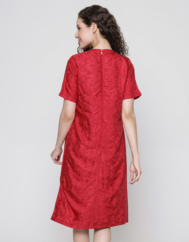 Connexion Short Sleeve Midi Dress Cheongsam