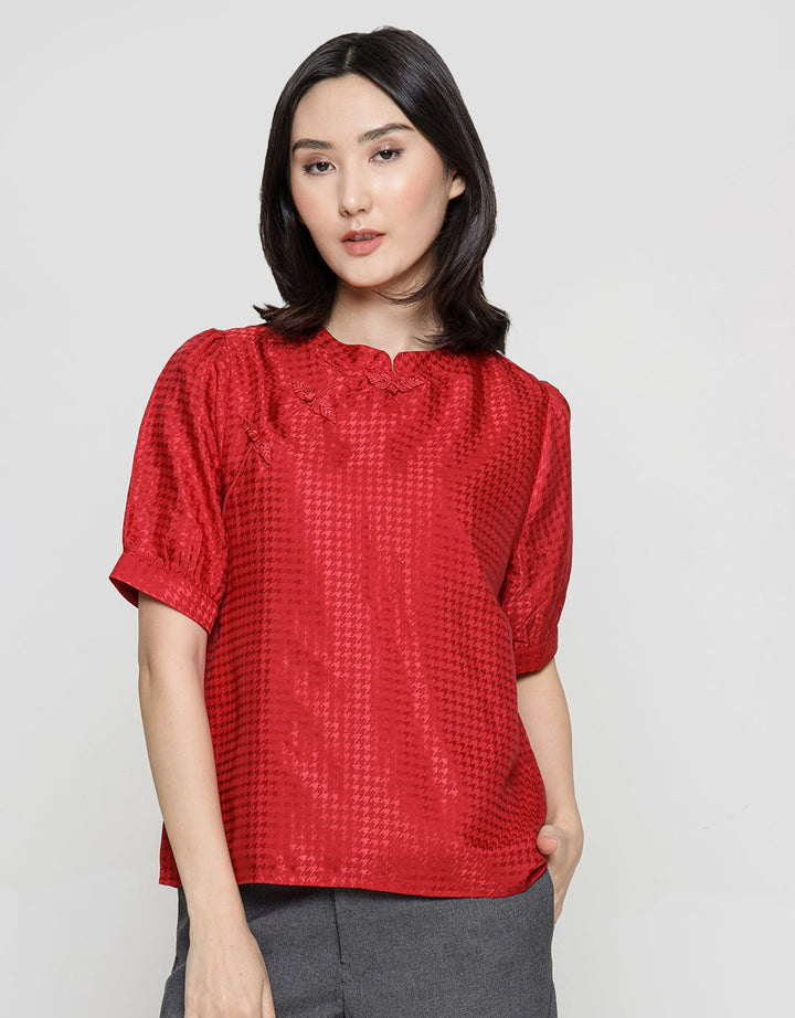 Connexion Cheongsam Satin Blouse Wanita