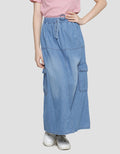 Nevada Cut N Sewn With Pocket Cargo Rok Denim Anak Perempuan