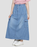 Nevada Cut N Sewn With Pocket Cargo Rok Denim Anak Perempuan