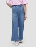 Nevada Wideleg Full Print Celana Panjang Denim Anak Perempuan