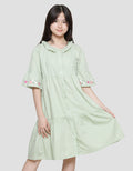 Nevada Ruffle With Embro Flowers Midi Dress Anak Perempuan