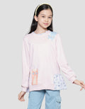 Nevada Ruff Collar Combination With Print Cats Sweater for Girls 