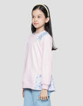 Nevada Ruff Collar Combination With Print Cats Sweater for Girls 