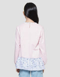 Nevada Ruff Collar Combination With Print Cats Sweater for Girls 