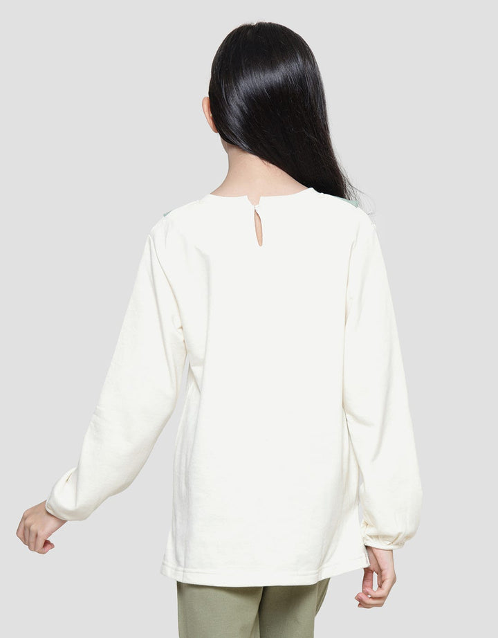 Nevada Collar Kombinasi With Print Bear Sweater Anak Perempuan