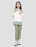 Nevada Collar Kombinasi With Print Bear Sweater Anak Perempuan