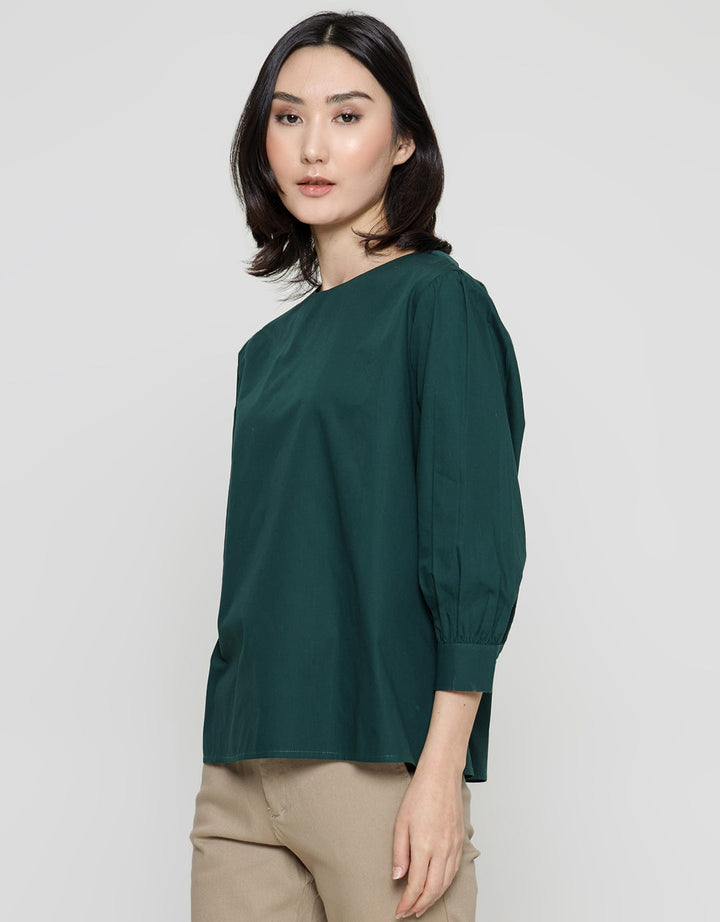 St. Yves Sabrina Poplin 3/4 Blouse Wanita