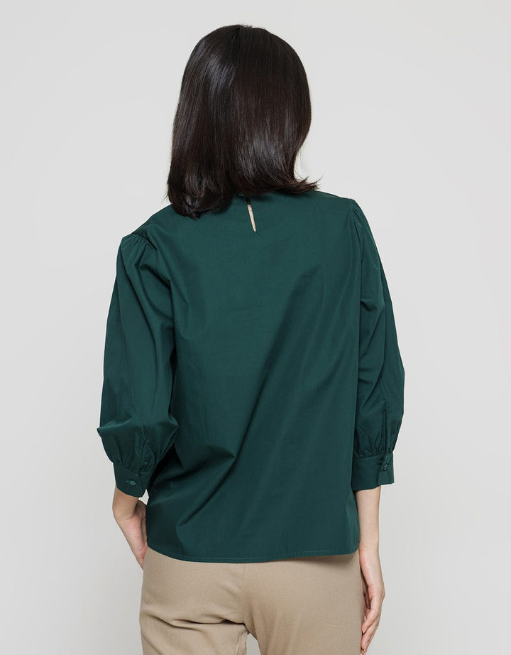 St. Yves Sabrina Poplin 3/4 Blouse Wanita